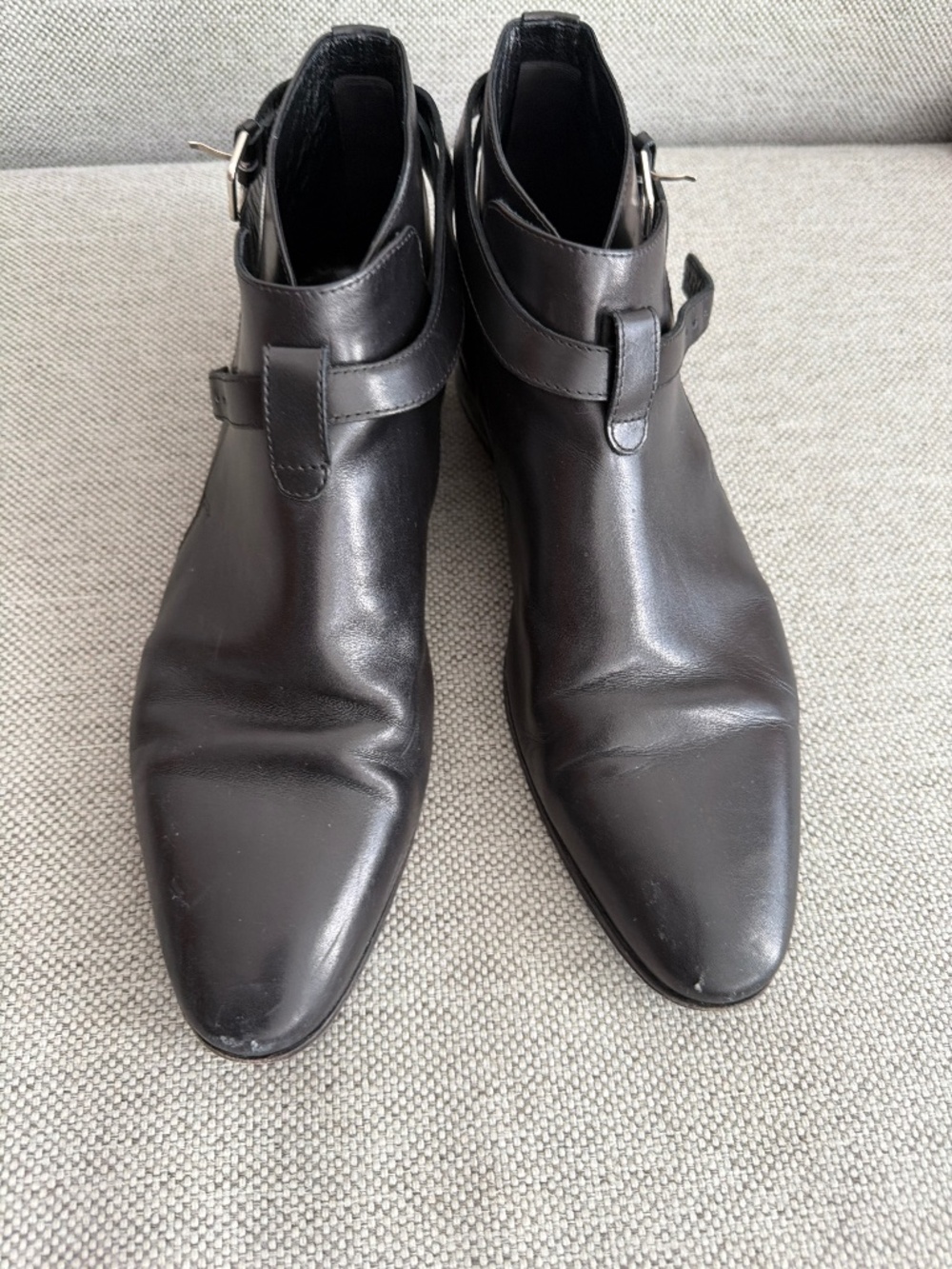 Saint Laurent black leather boots